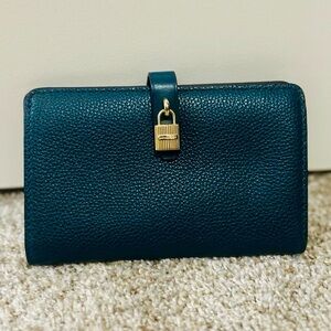 Michael Kors Deep Teal Teal Leather Wallet